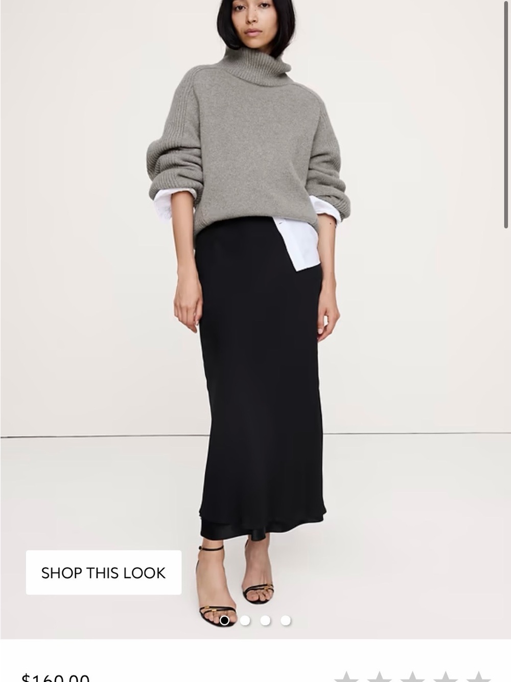 Banana Republic Black Satin Maxi Slip Skirt
